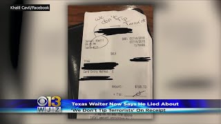 Texas Waiter Faked We Don't Tip Terrorist Note On Receipt, Restaurant Says