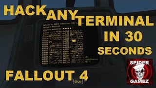 Fallout 4 - FASTEST TERMINAL HACKING METHOD (Unlock Computer Terminals In 30 Seconds!)