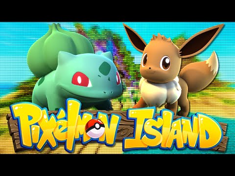 PIXELMON ISLAND SMP - Episode 3: CATCHING OUR FIRST POKEMON! (Pokemon Mod)