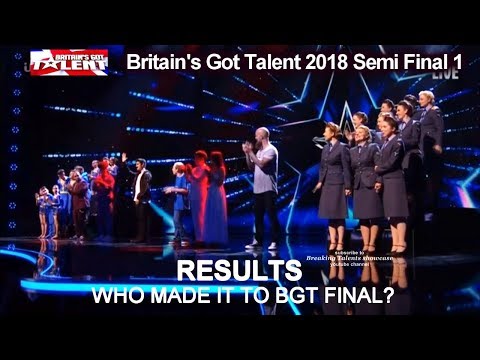 Results BGT 2018 Finalists Revealed - Britain's Got Talent 2018 Semi Final Group 1 Top 2 S12E08