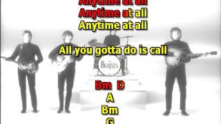 Any time at all Beatles best karaoke instrumental lyrics chords cover