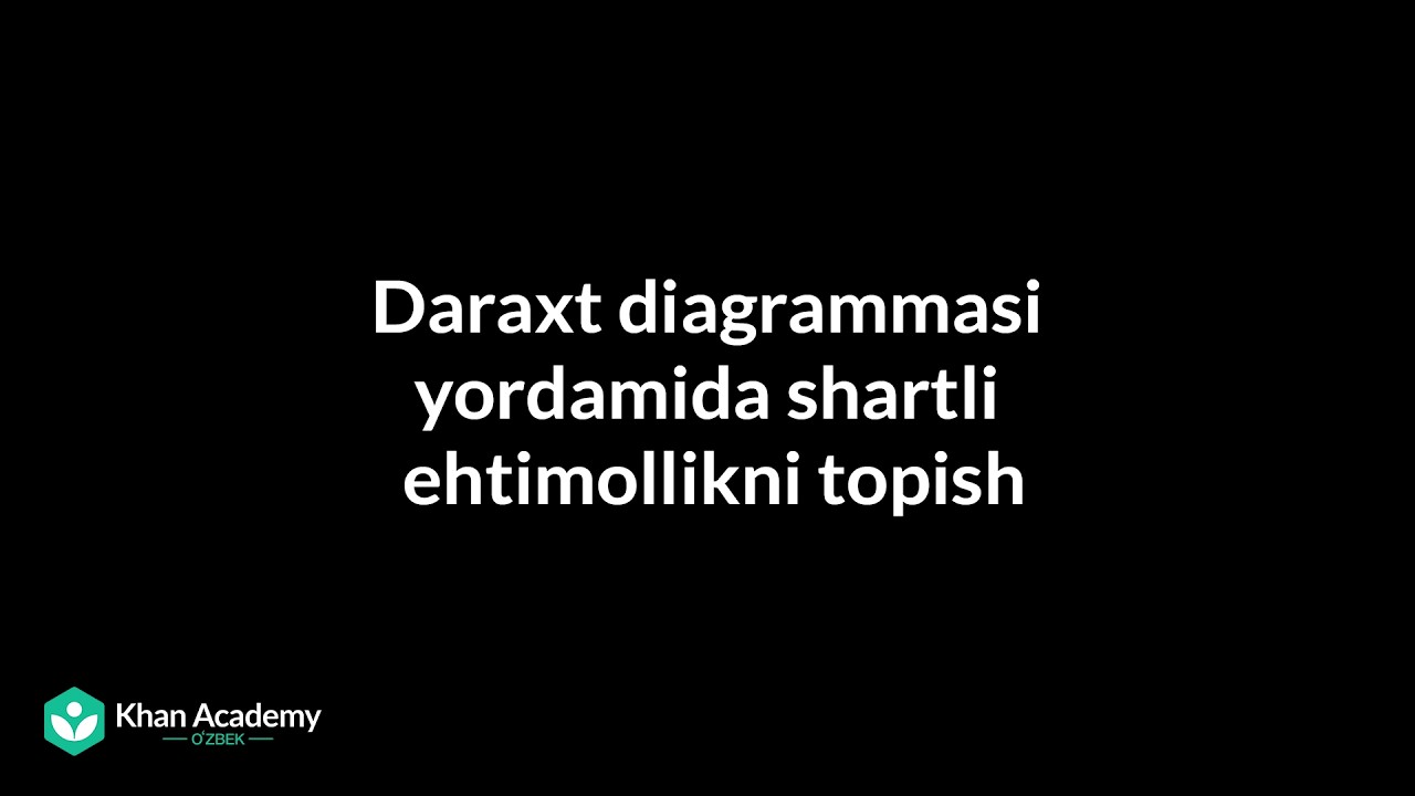 Daraxt diagrammasi yordamida shartli ehtimollikni topish | Statistika va ehtimollar nazariyasi