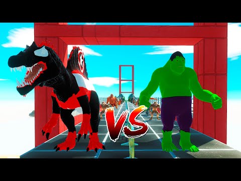 GORO HULK VS SPINOSAUR CAPTAIN AMERICA - Who is Stronger? - Animal Revolt Battle Simulator