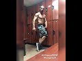 Posing in the gym locker room