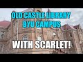 Old Castle Library Longboarding BYU Campus With Scarlet