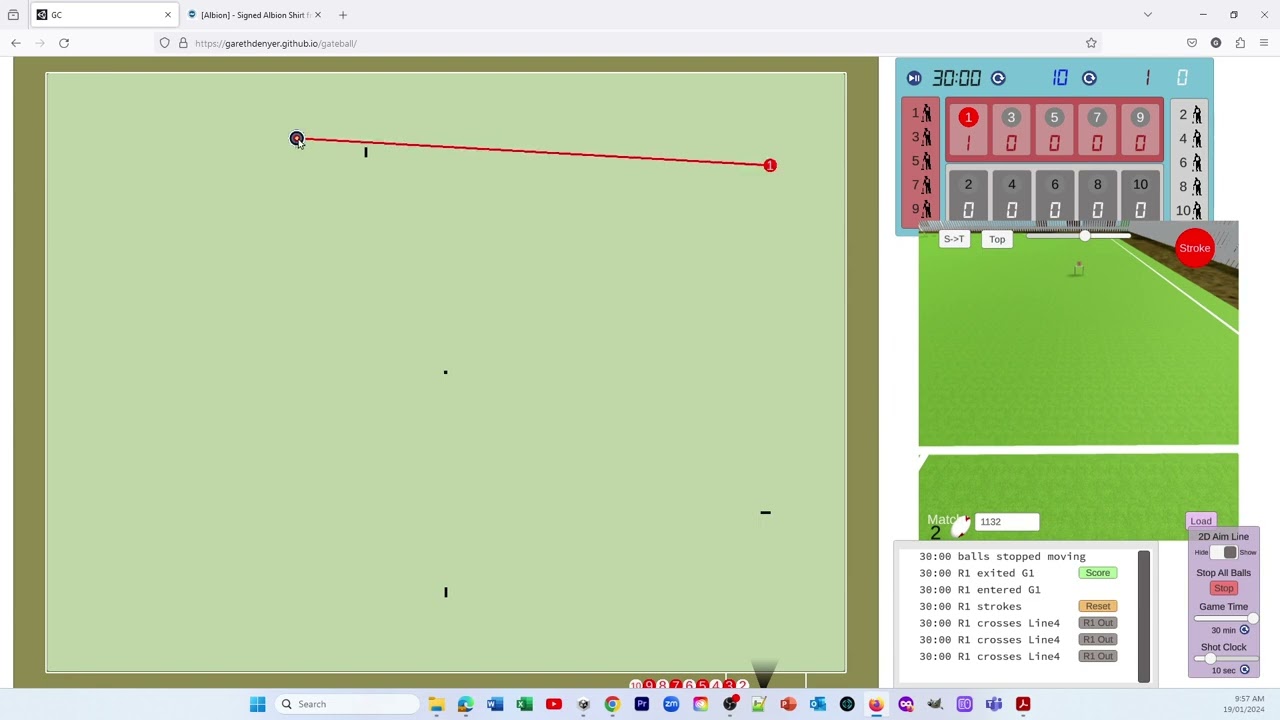 Using the Gateball simulator