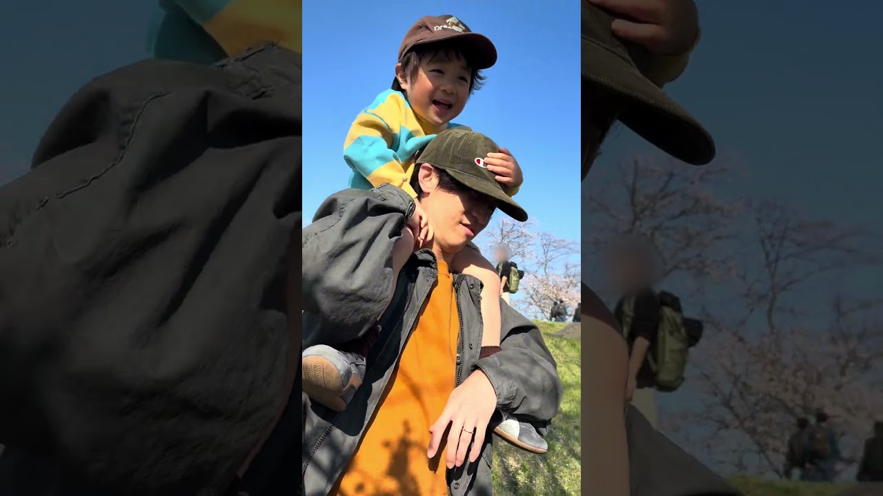 むくを追いかけるので一生懸命な春です🌸 #お花見 #桜 #春 #家族