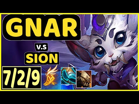 GNAR vs SION - 7/2/9 KDA TOP GAMEPLAY - BR Ranked GRANDMASTER