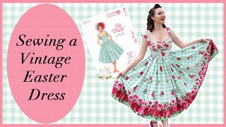 Sewing a Vintage Easter Dress using Liz Dress pattern from Charm Patterns