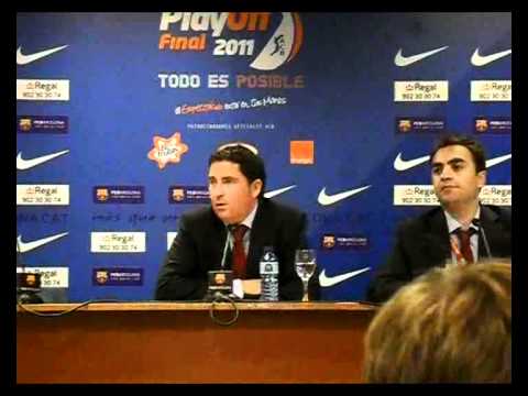 Conferencia Juego 1 ACB FCB vs BBB. Xavi Pascual y Lorbek