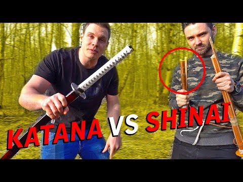 The Shogun Katana cutting test vs Shinai and 2 six-packs of water bottles