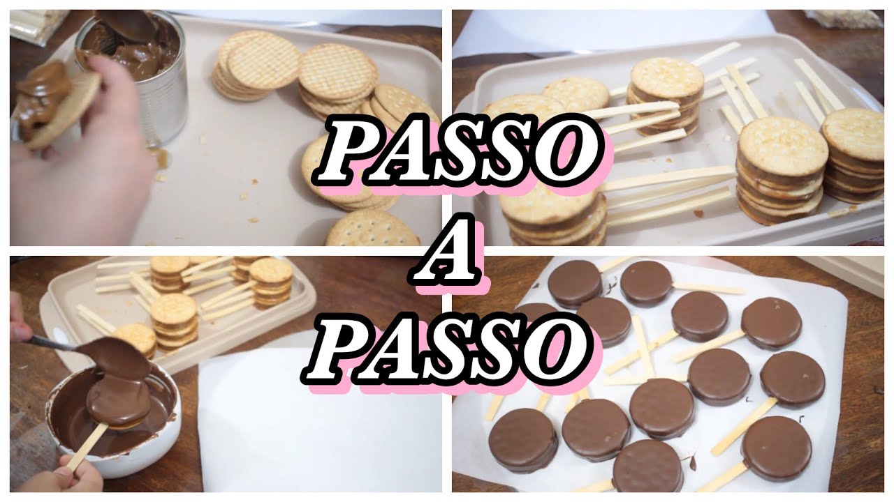 PIRULITO DE BOLACHA COM DOCE DE LEITE - PASSO A PASSO.