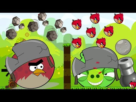 Angry Birds Collection Cannon 1 - TERENCE SHOOTING 100 BIRDS TO FORCE STONE ON PIGGIES!