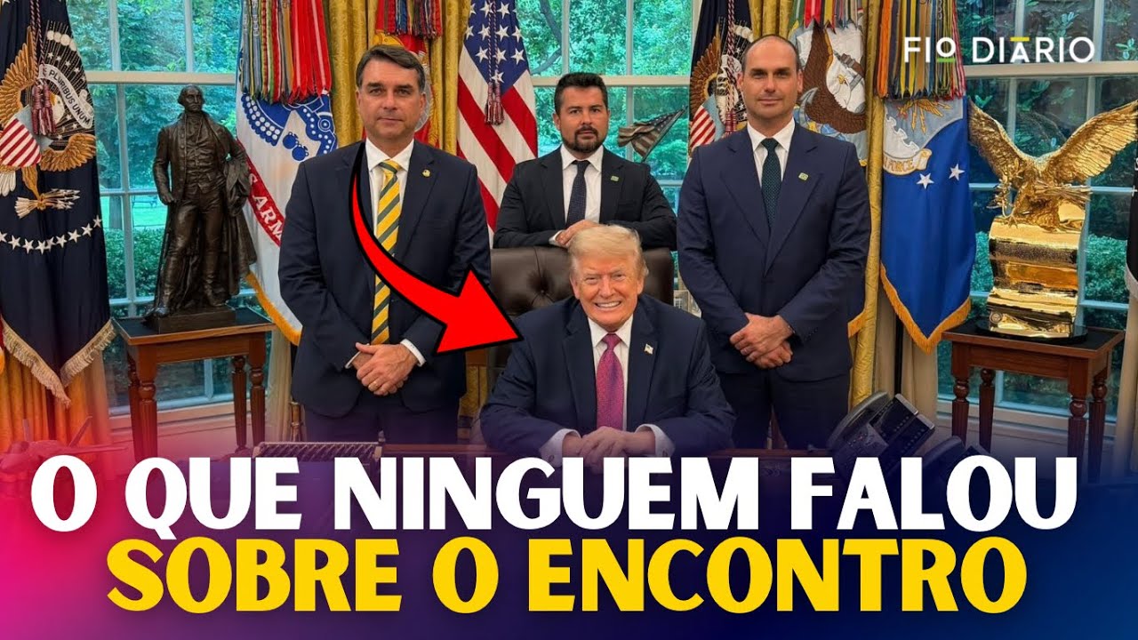 OS BASTIDORES DO ENCONTRO ENTRE FLÁVIO E DONALD TRUMP.