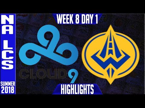C9 vs GGS Highlights | NA LCS Summer 2018 Week 8 Day 1 | Cloud9 vs Golden Guardians