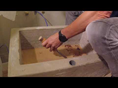 Waschbecken mit Beton selbst gegossen