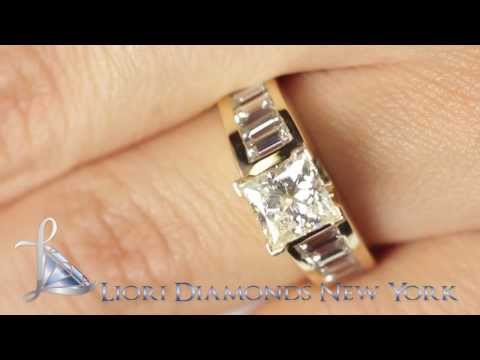 ER-0039 - 2.65 Carat K-SI1 Certified Princess Cut Diamond Engagement Ring 14k Yellow Gold