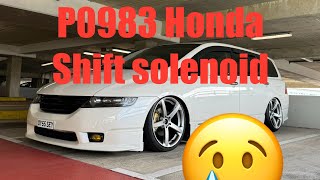 Honda Odyssey/CRV/Accord code P0983 Shift solenoid, how to find it and replace it.