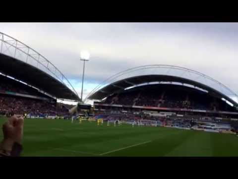 All Leeds aren't we!!! Chris Wood goal celebration against Huddersfield 15/16