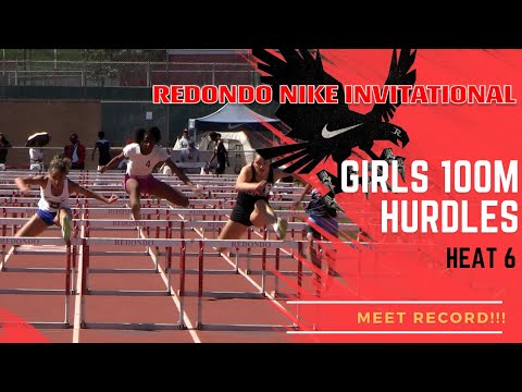 2025 TF - Redondo Nike Track Festival - Girls Varsity 100M Hurdles - Heat 6 - MEET RECORD!!!!