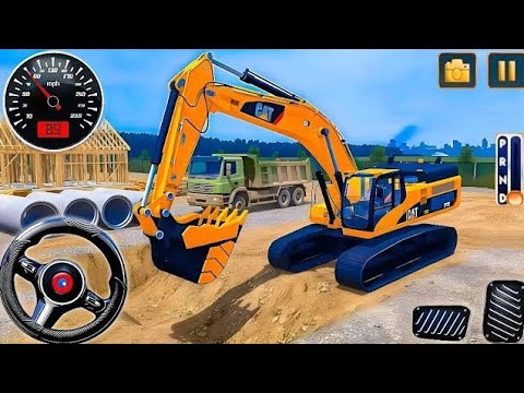 Transporting Heavy Excavator Road Construction - City Road Construction Game - Android Gameplay