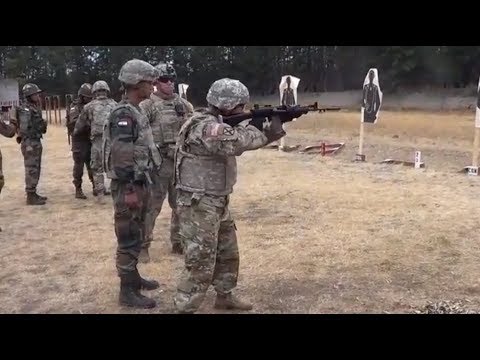 US Soldier Firing Indian INSAS rifle