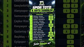 ⚽ Spor Toto 9. Hafta Tahminleri | Senin Tercihin Ne? #sportoto #futbol #iddaa #s