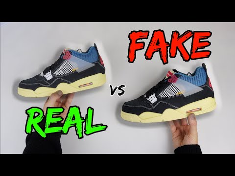 ECHT GEGEN FÄLSCHUNG! NIKE X UNION LA JORDAN 4 RETRO OFF NOIR VERGLEICH!
