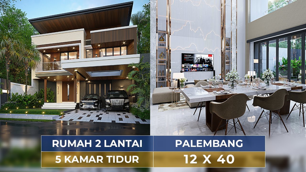 Video 3D Mr. IGM 1498 Modern House 2 Floors Design - Palembang