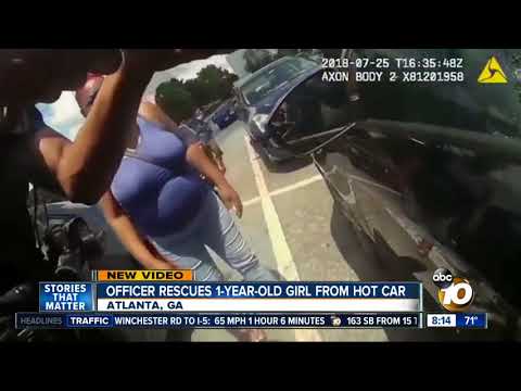 Officer rescues 1-year-old girl from hot car