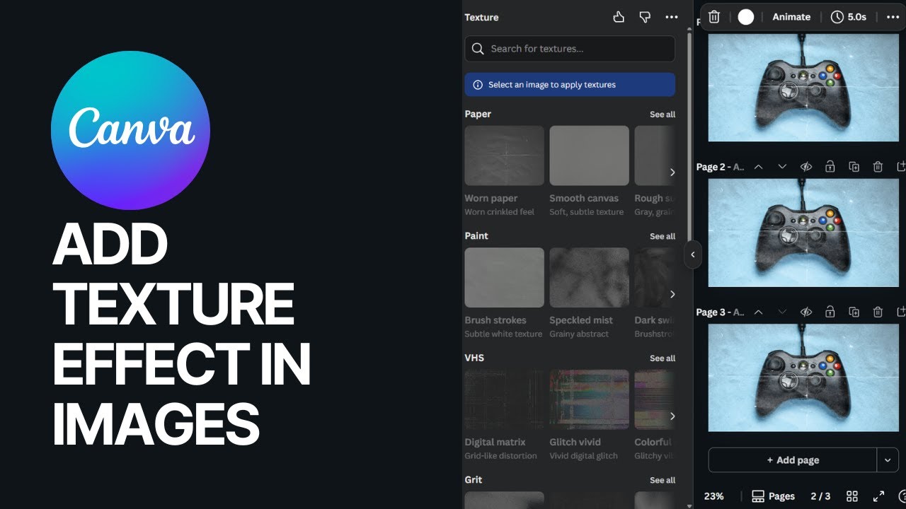 How to Add Texture Effect in Images Using Canva?