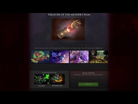Treasure of the Mender's Palm opening and items overview Dota 2
