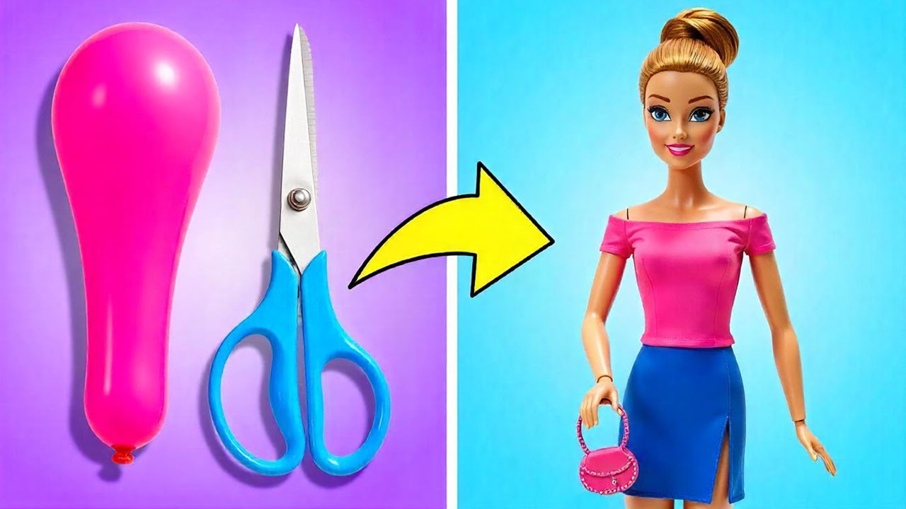 Balloons to Runway! 🎈✨ Doll Fashion, Creative Art & Fun Experiments