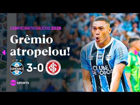 GRÊMIO APROVEITA EXPULSÃO E DOMINA O JOGO DE IDA DA FINAL! GRÊMIO 3X0 INTERNACIONAL