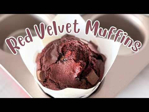 Red Velvet Muffins with Chocolate Chunks | Soft, Gooey & Irresistibly Delicious!
