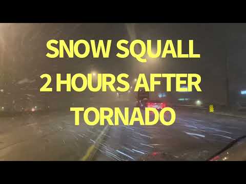 SNOW SQUALL 2 hours after tornado warning in Norfolk, Nebraska!