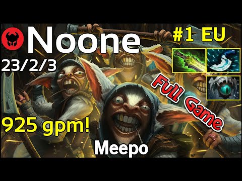 925 gpm! Noone plays Meepo!!! Dota 2 Full Game 7.20