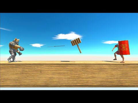 Romanus vs Unit on a wooden stick - Animal Revolt Battle Simulator