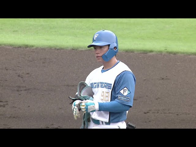 【ファーム】この回4点目!! ファイターズ・梅林優貴 二遊間を抜けていくタイムリーを放つ!! 2025年9月3日 北海道日本ハムファイターズ 対 オイシックス新潟アルビレックスBC