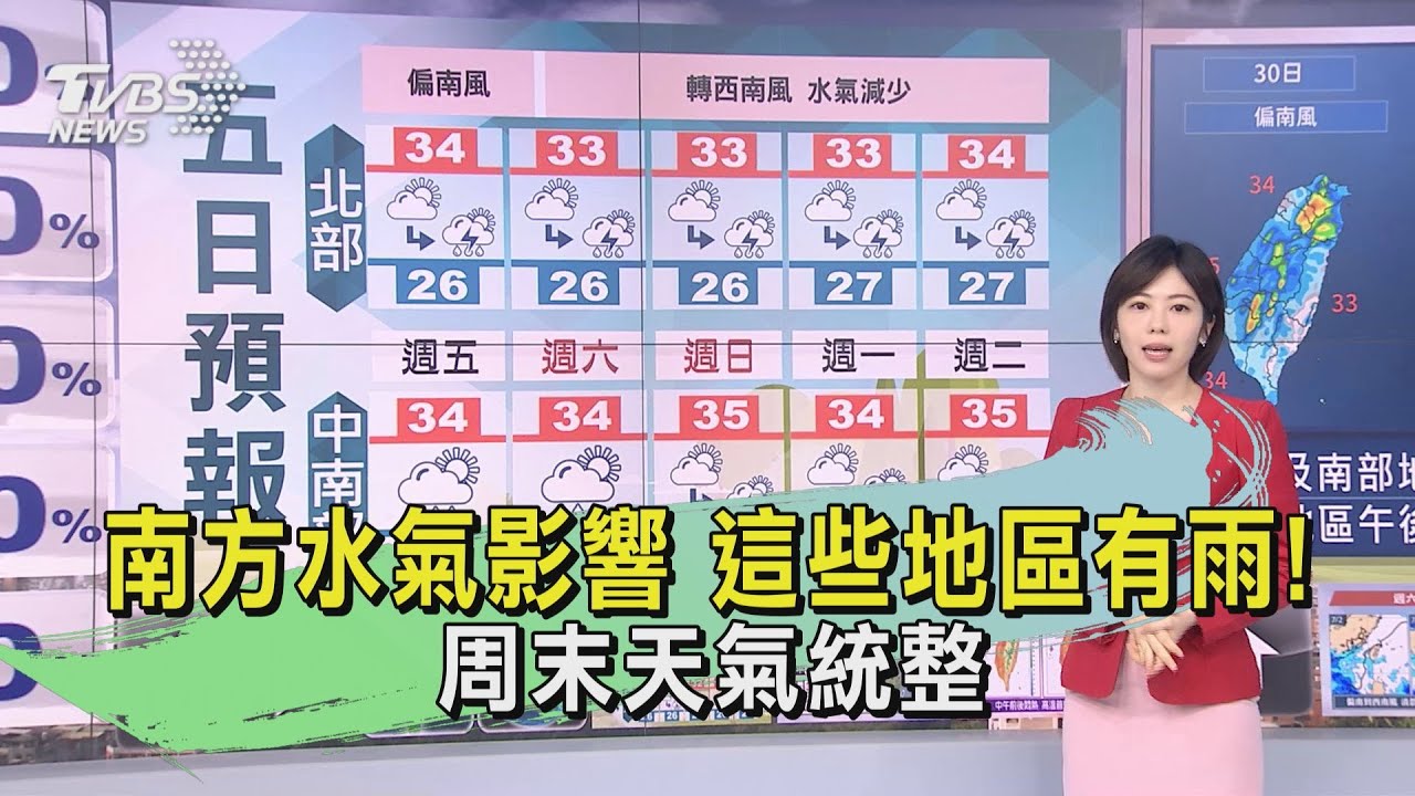 南方水氣影響 這些地區有雨!周末天氣統整
