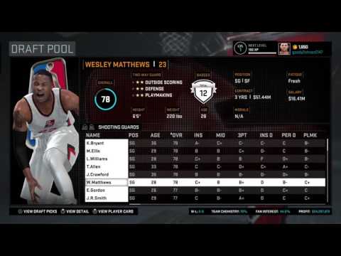 2K16 MyGM Fantasy Draft! My First 2K Video!!