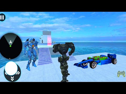 Transport Truck City Robot Car Sim: Robot and F1 Car Game - Android iOS Gameplay