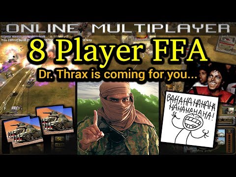 8 Player FFA - Toxin General - Pro Rules | C&C Generals Zero Hour | No Commentary