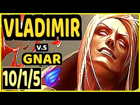 MAGIFELIX (VLADIMIR) vs GNAR - 10/1/5 KDA TOP GAMEPLAY - EUW Ranked GRANDMASTER
