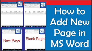 How to Add New Page in Word: How to insert a new page in Word without pressing enter