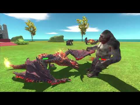 GODZILLA WAR - LAVA GOLEM + LAVA DRAGON VS GODZILlA - Animal Revolt Battle Simulator