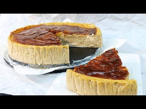 Caramelized banana cheesecake/simple,soft and crunchy topping!