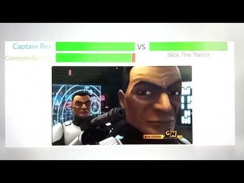 Captain Rex and Commander Cody vs Slick The Traitor with healthbars (The Clone Wars)