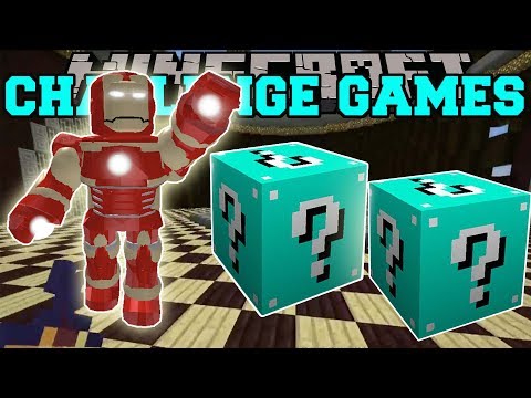 PopularMMOs Pat and Jen Minecraft  IRON MAN CHALLENGE GAMES   Lucky Block Mod   Modded Mini Game