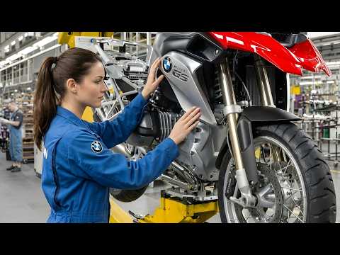 Thumbnail for BMW Motorcycle Production 🏍️ | How It’s Made in the Factory 🏭 by Motorcycle, Video c, BMW, video, Car, Van, Robot, vide